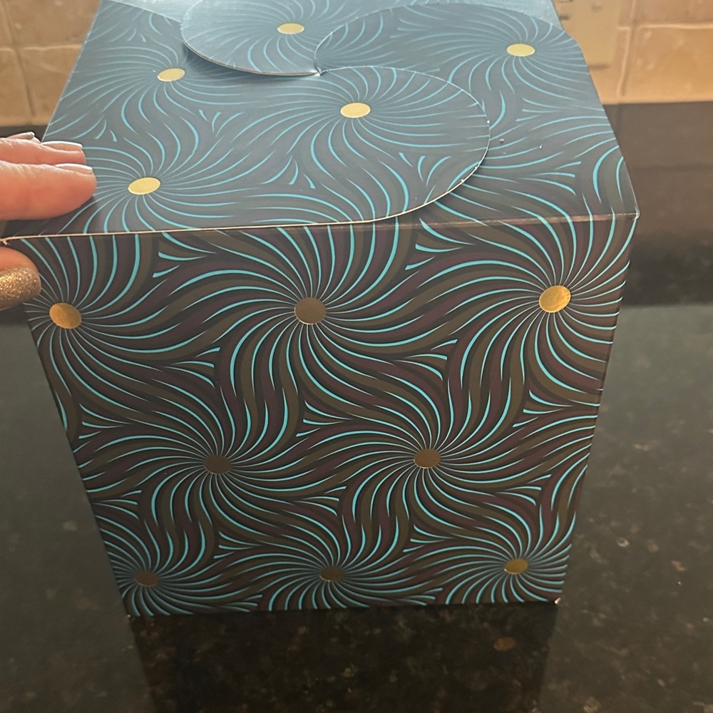 Nespresso Elegant Box with Blue and Gold Swirl